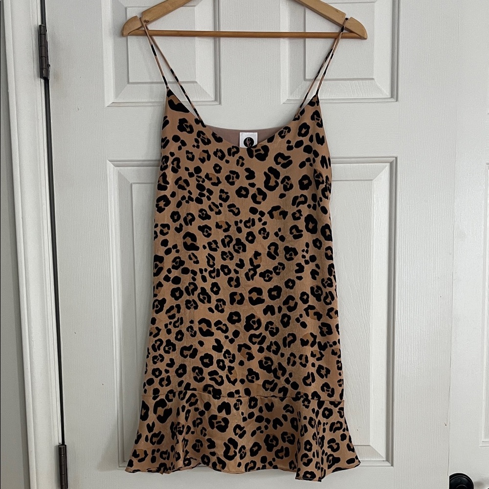 Leopard Print Mini Slip Dress Animal Print size Medium